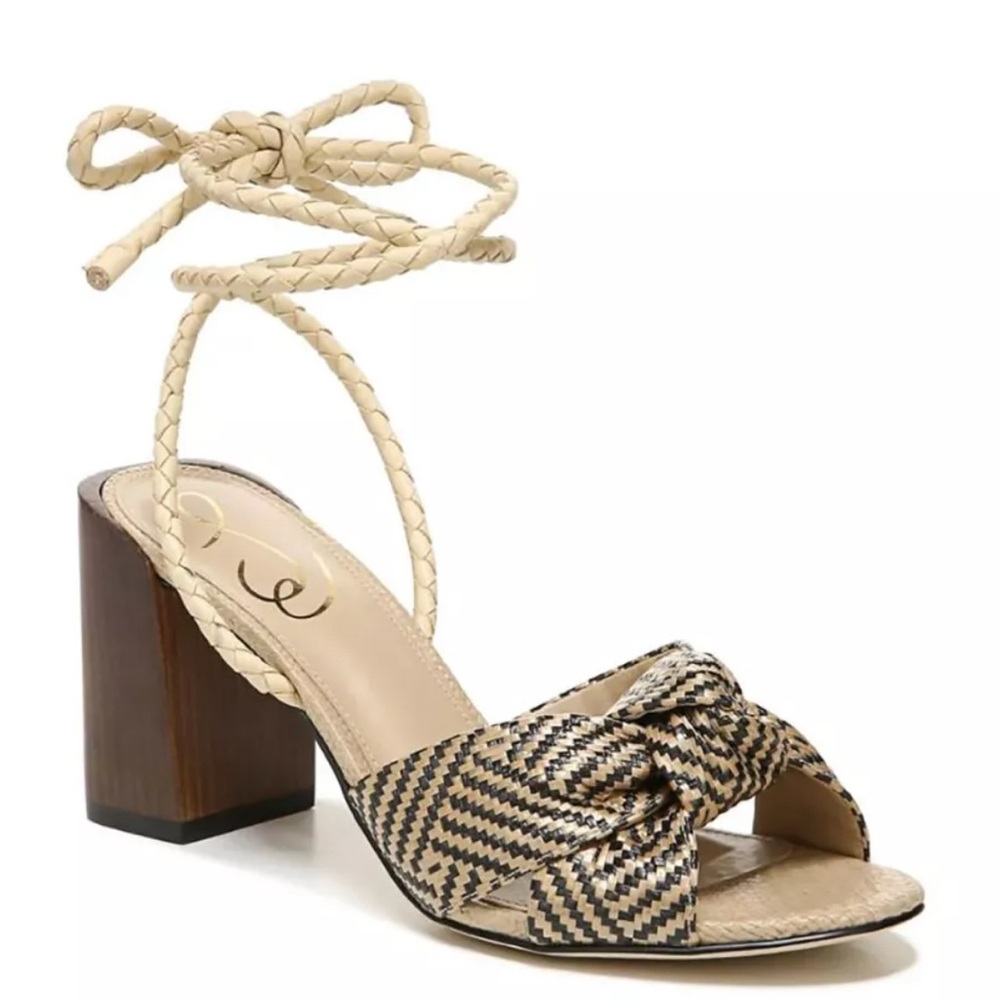 Sam Edelman Diamond Weaver Block Heel in Natural